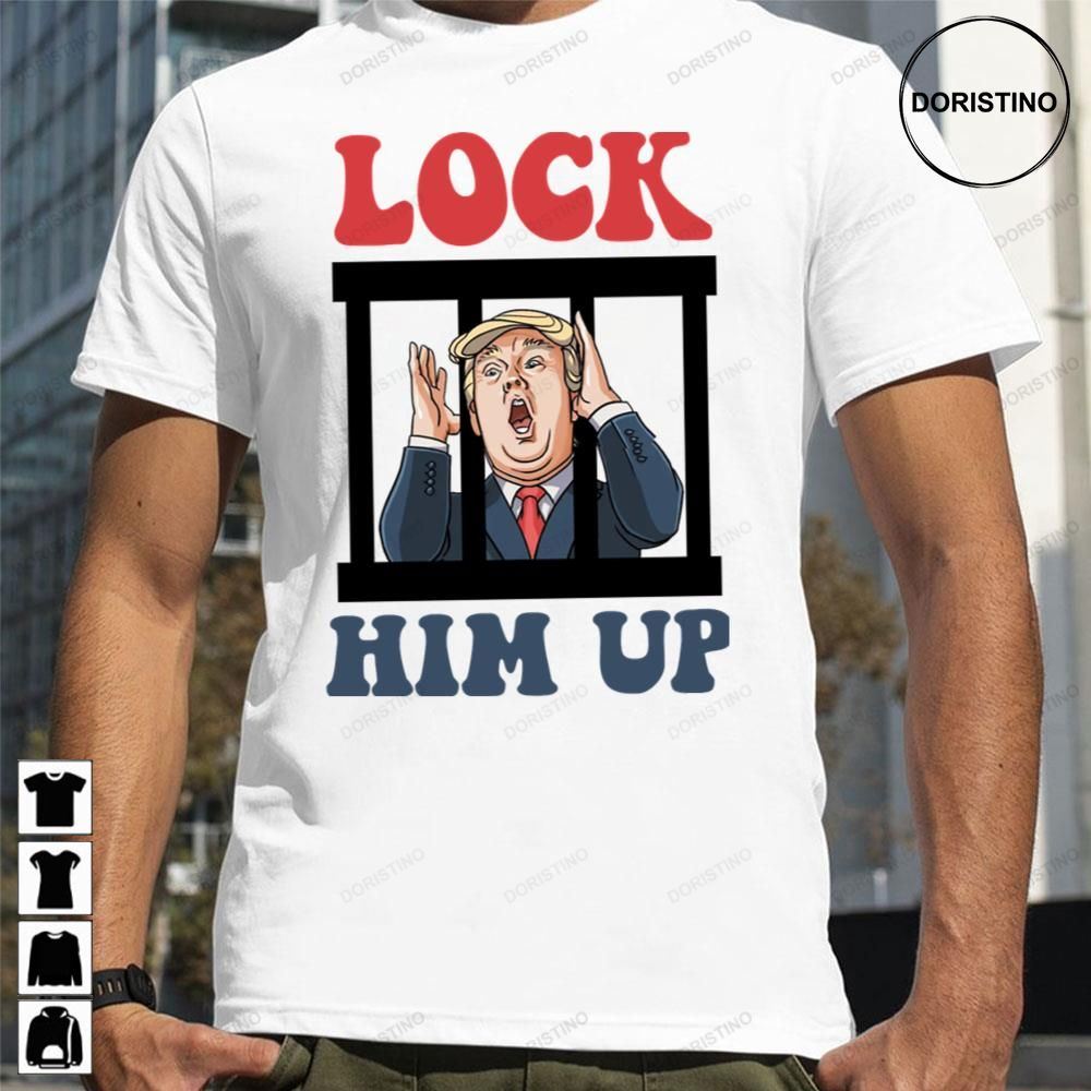 Cute Blue Lock Him Up Trump Limited Edition T-shirts